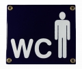 Emailleschild -WC HERREN - BLAU