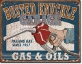 Nostalgie Blechschild - BUSTED KNUCKLE GARAGE - GAS & OILS