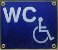 Emailleschild - WC BEHINDERTE - BLAU