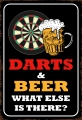 Blechschild - DARTS & BEER - WHAT ELSE IS THERE