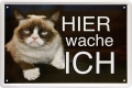 Blechschild - KATZE -  HIER WACHE ICH