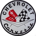 Nostalgie Blechschild rund - CHEVROLET CORVETTE ALTES LOGO