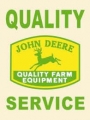 Nostalgie Blechschild - JOHN DEERE - QUALITY SERVICE