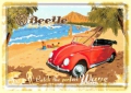 Blechschildkarte - VW BEETLE - READY FOR THE BEACH