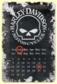 Nostalgie Blechschildkalender - HARLEY DAVIDSON - SKULL