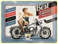 Nostalgie Blechpostkarte - BEST GARAGE FOR MOTORCYCLES