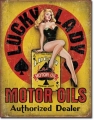 Blechschild - LUCKY LADY MOTOR OILS