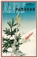 Blechschild - DAVOS PARSENN MIT BAHN UND TANNENBAUM