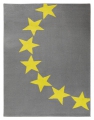 Bild 3 von Designer Velours Teppich - STERNE - grau gelb