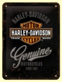 Blechschild - HARLEY DAVIDSON - GENUINE - 15  X 20 CM