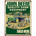 Nostalgie Blechschildkarte - JOHN DEERE - QUALITY FARM SOLD HERE