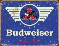 Rusty Metall Blechschild - BUDWEISER BLAU