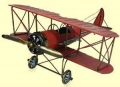 Nostalgische Blechminiatur - RED FIGHTER BIPLANE