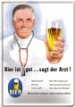 Nostalgie Blechkarte - BIER IST GUT...SAGT DER ARZT!