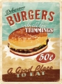 Nostalgie Blechschild - BURGERS 50 C