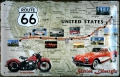 Blechschild 3D - ROUTE 66 LANDKARTE AUTO MOTORRAD