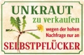 Blechschildkarte - UNKRAUT ZU VERKAUFEN