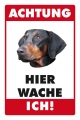 Blechschildkarte-HUNDE-DOBERMANN ACHTUNGHIER WACHE ICH