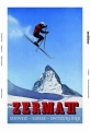 Blechschild - ZERMATT - MATTERHORN UND SKISPRINGER