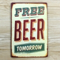 Blechschild - FREE BEER TOMORROW