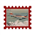 Blechschild - DC-3 IN FORM EINER BRIEFMARKE