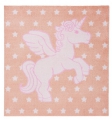 Kinder Teppich Softvelours - EINHORN - 100 X 100 CM