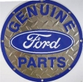 Nostalgie Blechschild rund - FORD GENUINE PARTS ALU BLAU