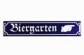 Emailleschild - BIERGARTEN - HAND RECHTS