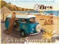 Nostalgie Blechschild - VW BUS - READY FOR THE SUMMER