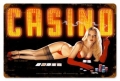 Nostalgie Blechschild - CASINO MIT PIN UP GIRL