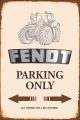Rusty Blechschild - FENDT PARKING ONLY MIT TRAKTOR