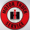 Nostalgie Blechschild rund - IH FARM TRAKTOR - MOTOR TRUCK SERVICE