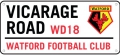 Blechschild - FC WATFORD - VICARAGE ROAD