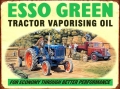 Blechschild - ESSO GREEN TRACTOR VAPORISING OIL - in div. Gröss