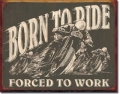 Blechschild - BORN TO RIDE - FORCED TO WORK