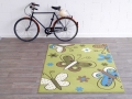 Design Velours Teppich - BUTTERFLY LIME GRÜN- 140 X 200 CM