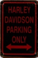 Rusty Metall Blechschild - HARLEY DAVIDSON PARKING ONLY - 20X30CM