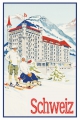 Blechschild - SCHWEIZ - HOTEL UND SKI TOURISTEN