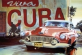 Blechschild - VIVA CUBA OLDTIMER ROT