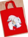 Baumwoll Shoppingtasche - PFERDE - WELSH PONY -ROTE TASCHE