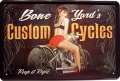Blechschild - CUSTOM CYCLES BONE YRDS