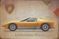 Rusty Blechschild - LAMBORGHINI MIURA- GELB