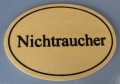 Holzschild oval hell - NICHTRAUCHER