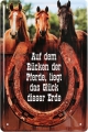 Blechschild - AUF DEM RÜCKEN DER PFERDE LIEGT DAS GLÜCK